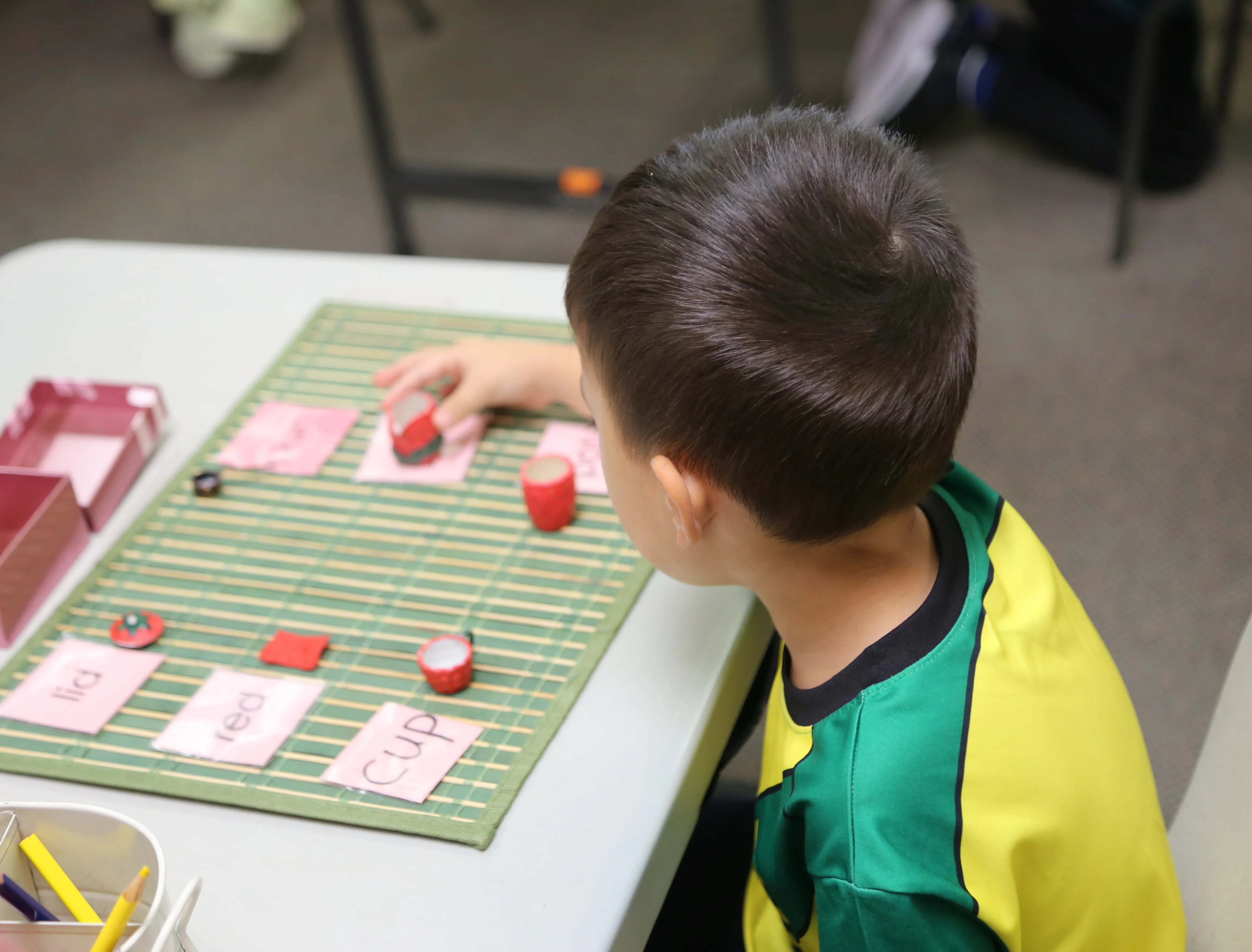Children exploring creative language and learning activities